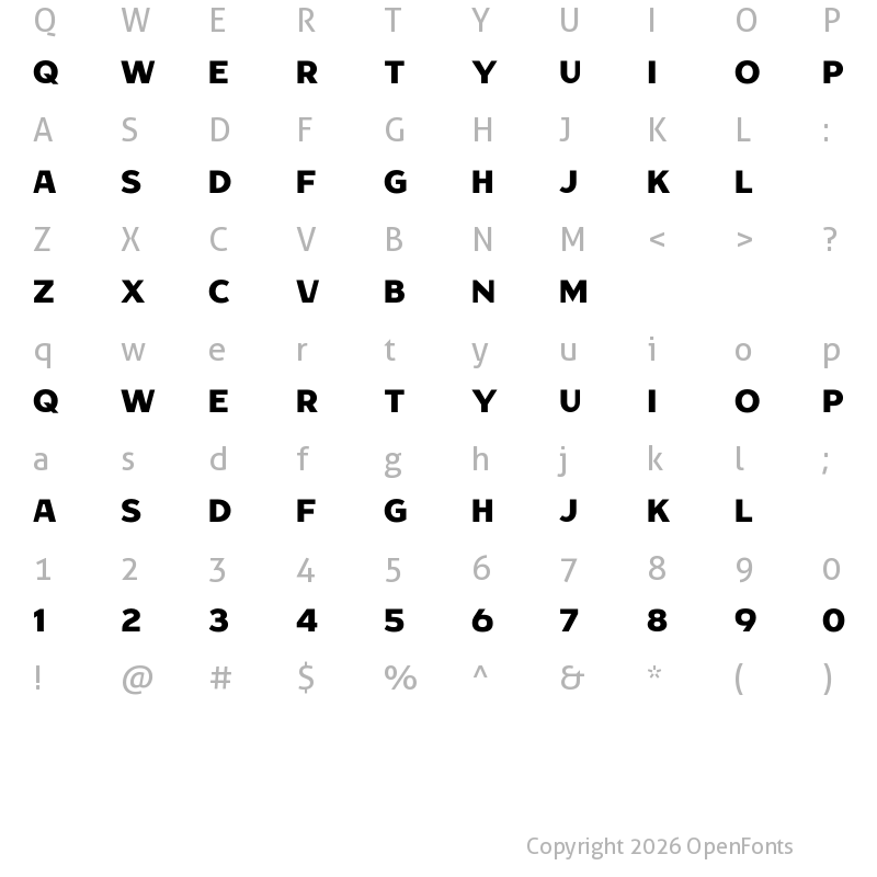 Character Map of Random 11 Bold