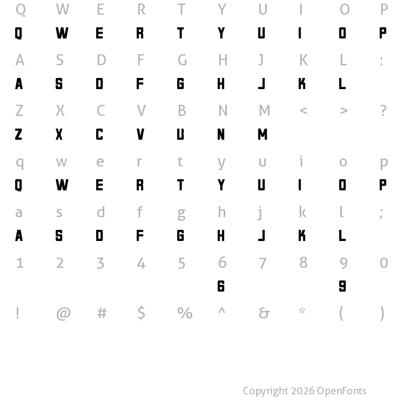 Character Map of rango Regular