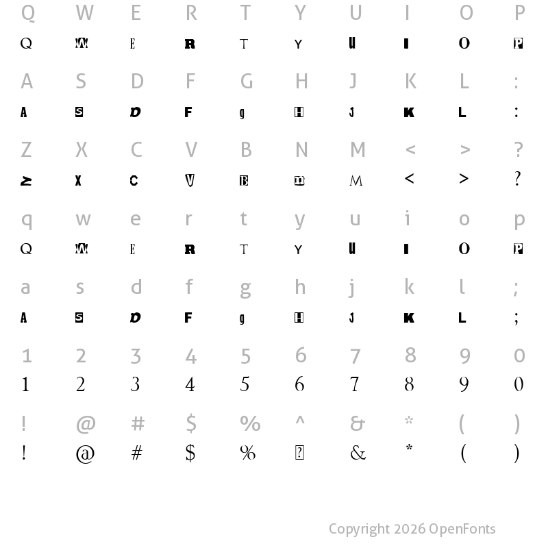 Character Map of Ransom Regular
