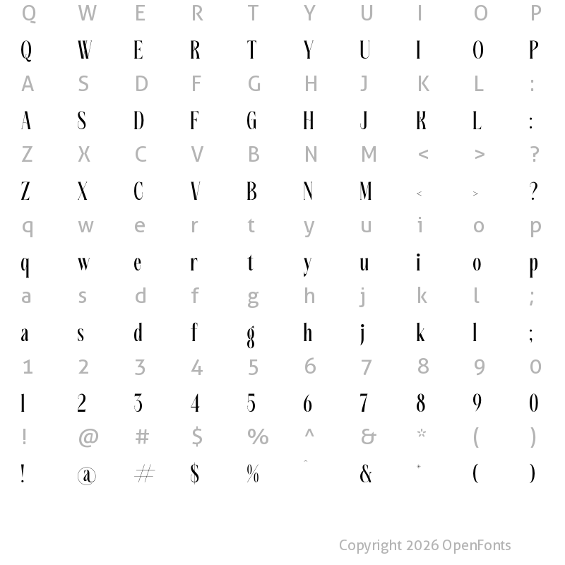 Character Map of Rasfferd Regular