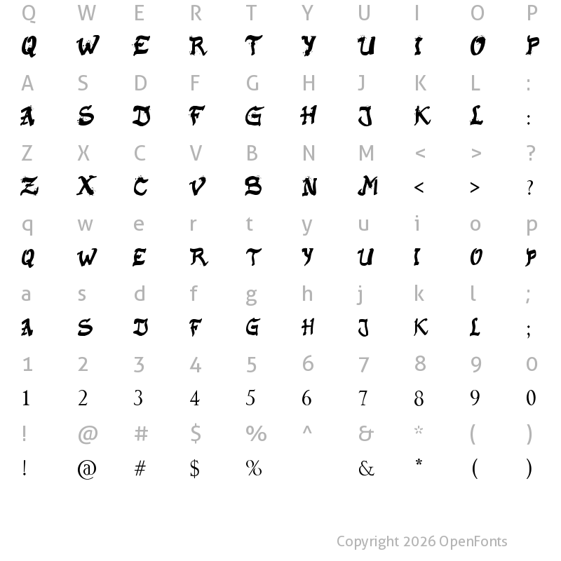 Character Map of Raslani Kaplash Regular