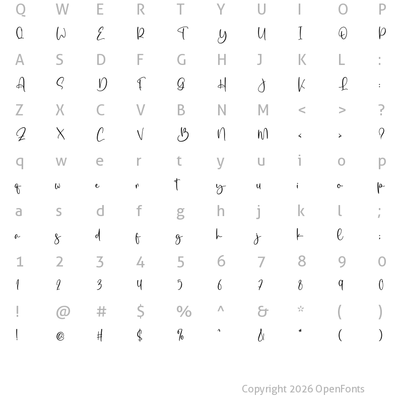 Character Map of Rasley Regular