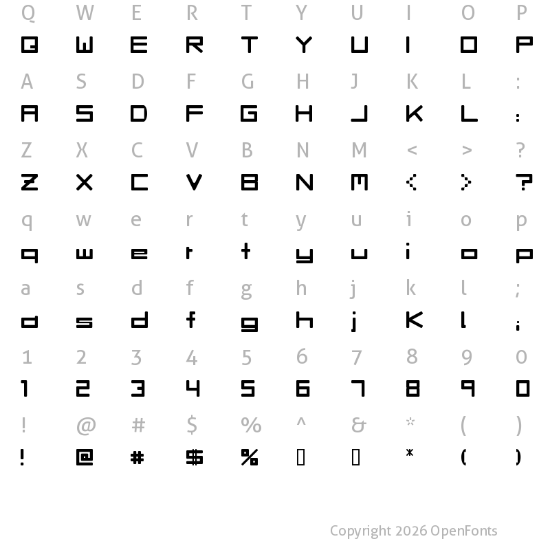 Character Map of Rave Regular