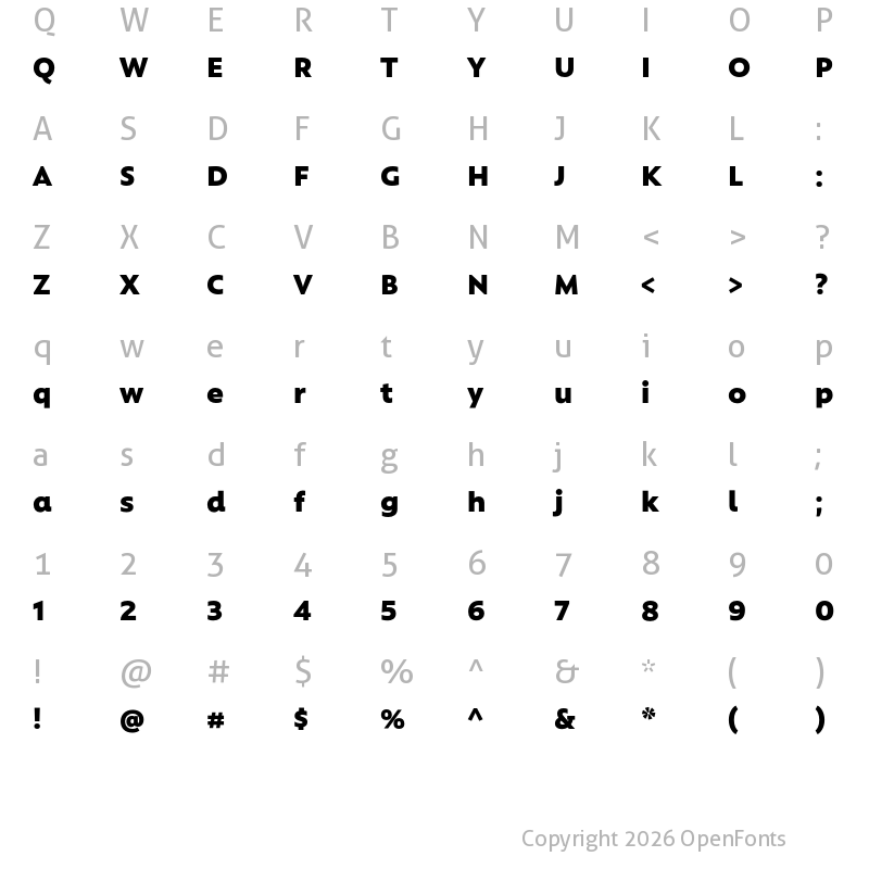 Character Map of Rawson Alt Black