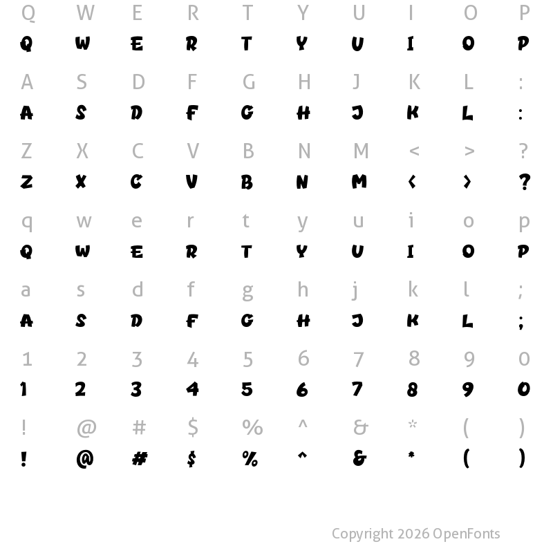 Character Map of Raylone Regular