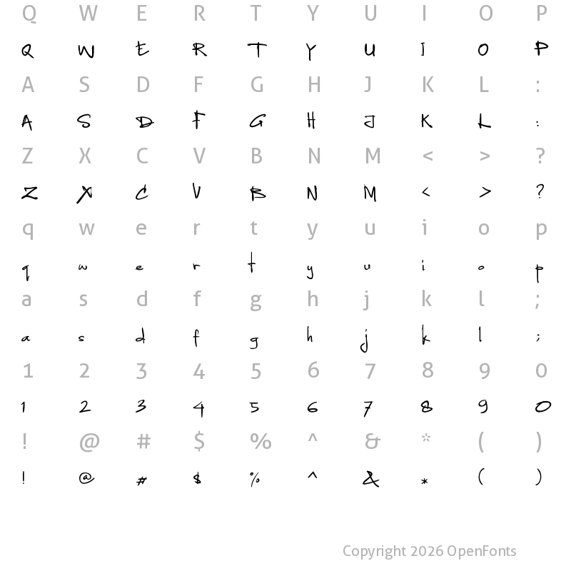 Character Map of Readfaster Regular
