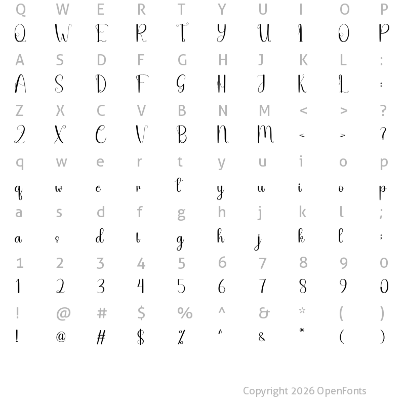 Character Map of Reading Regular