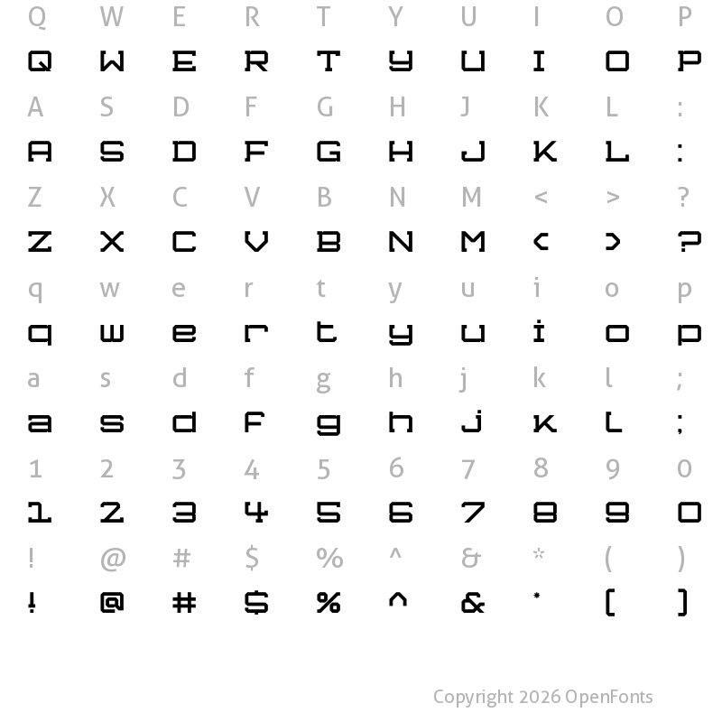 Character Map of Realest Extended