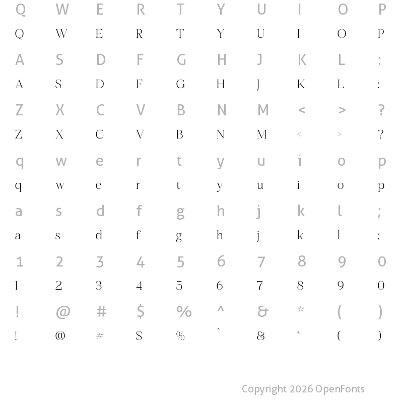 Character Map of Realife Moment Regular