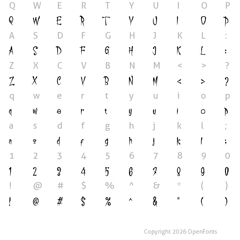 Character Map of Realiztix Regular
