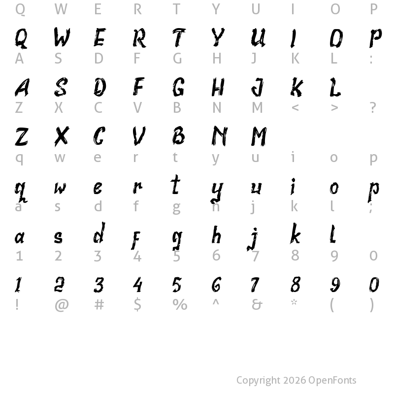 Character Map of Realstone Demo Version Regular