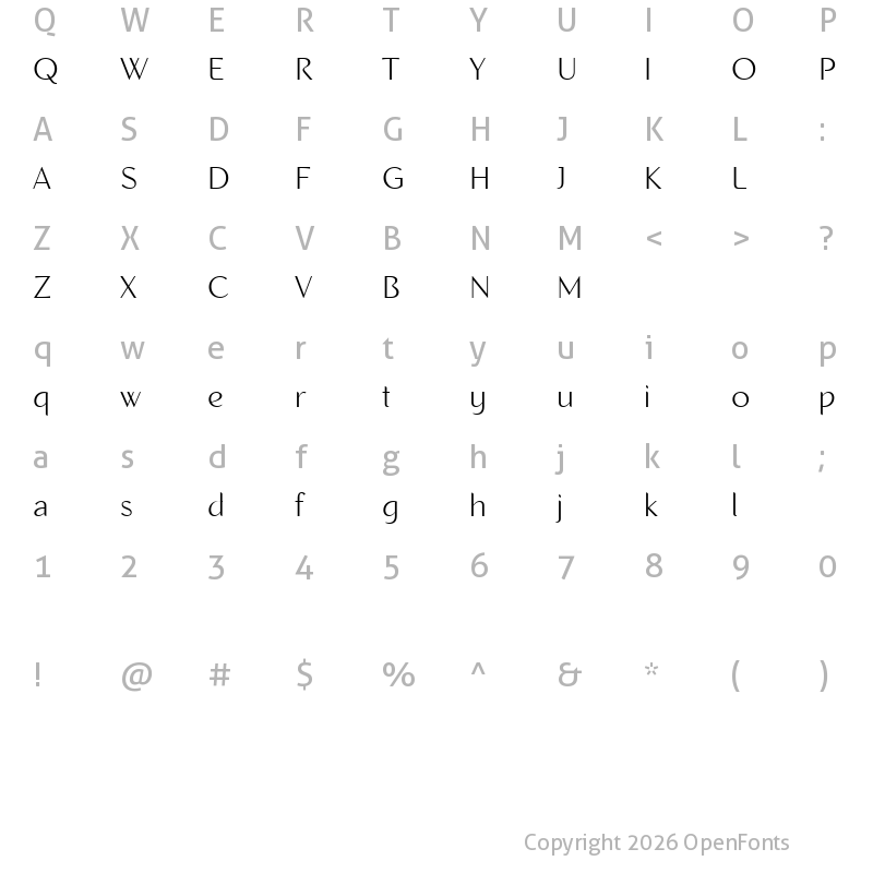 Character Map of Recline Light Demo