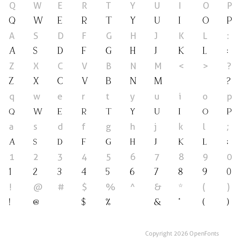 Character Map of Recoba Regular