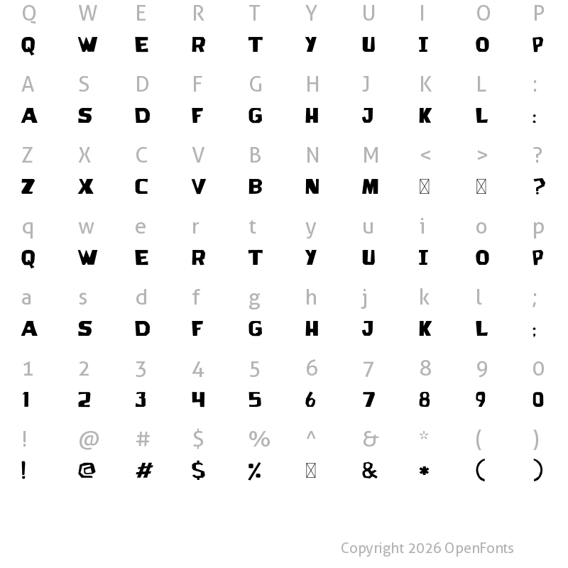 Character Map of Record Man Regular