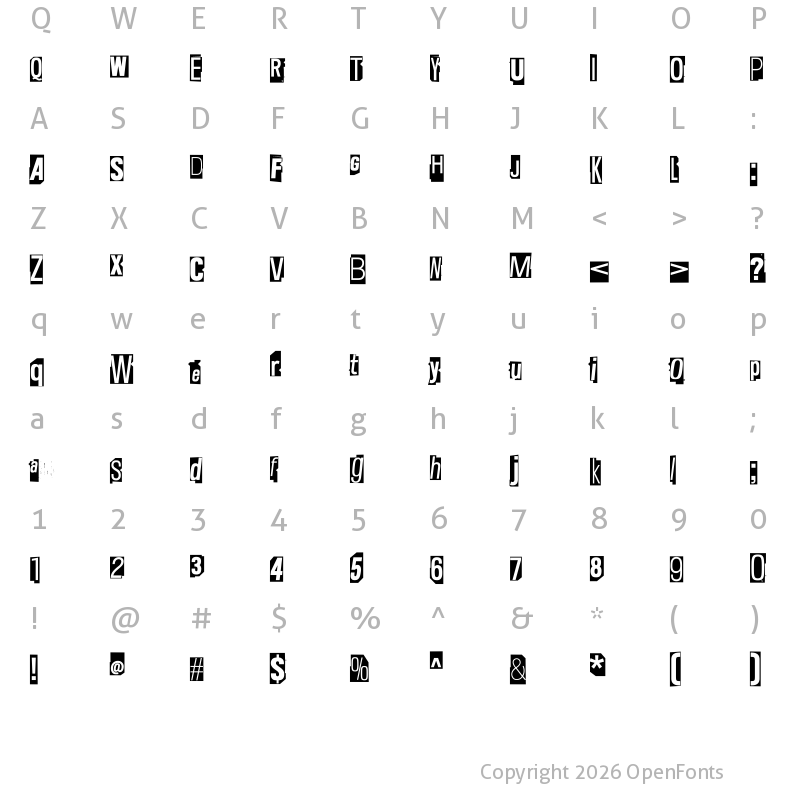 Character Map of Red Screen Eye Regular