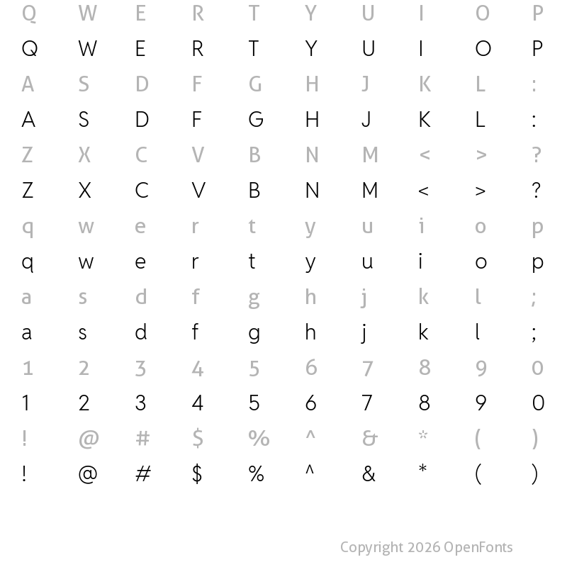 Character Map of Reddit Sans Vanilla Light