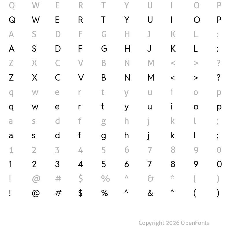 Character Map of Reddit Sans Vanilla Regular