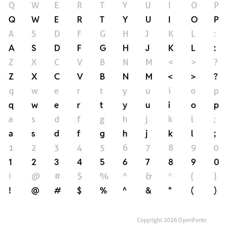 Character Map of Reddit Sans Vanilla SemiBold