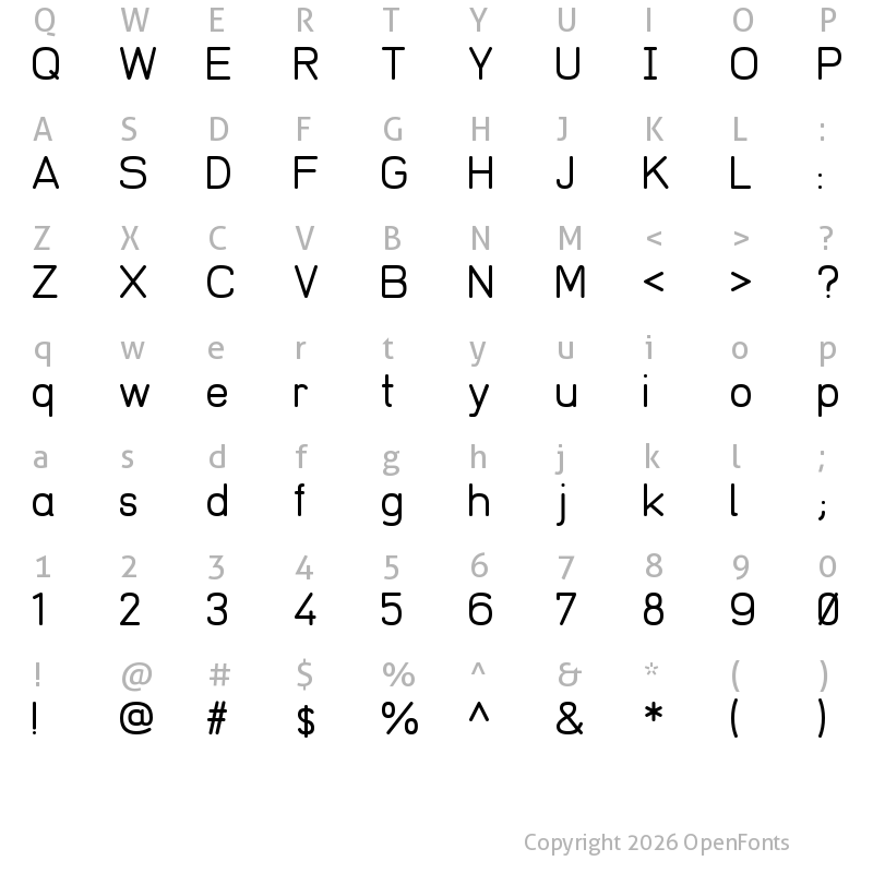 Character Map of REDRING 1969 Regular