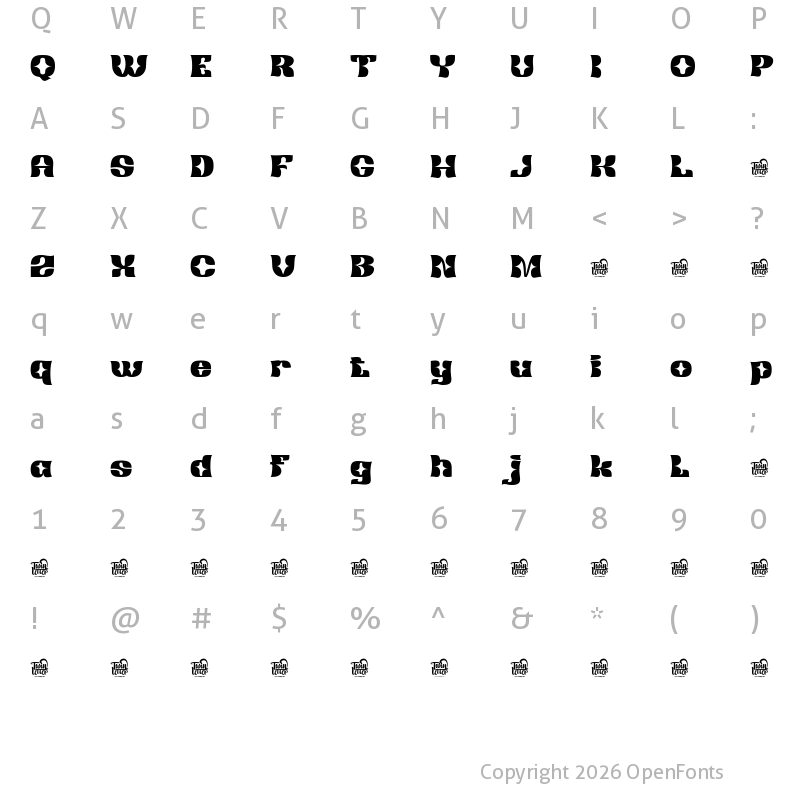 Character Map of Redsema Regular