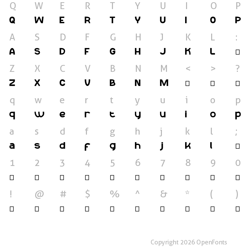 Character Map of Reeko_Demo Regular