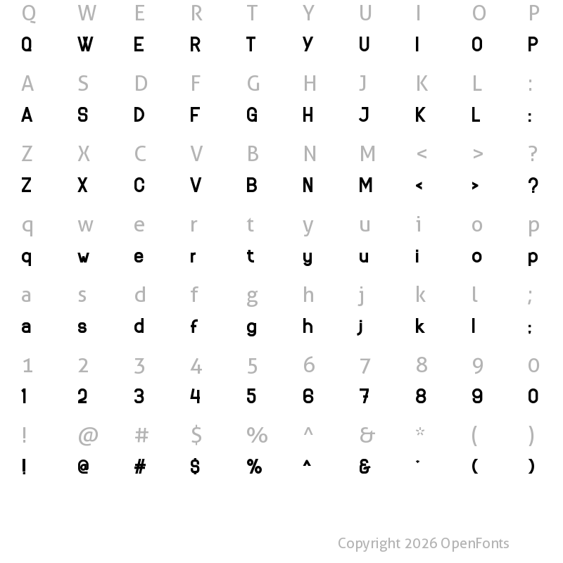 Character Map of Refia Regular