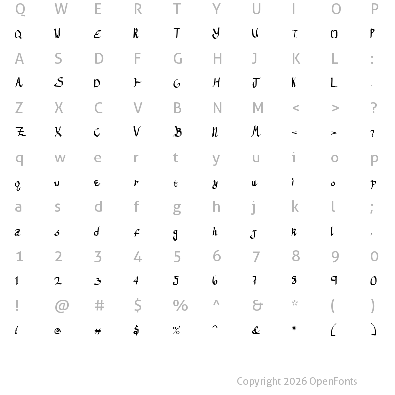 Character Map of ReGifter Bold