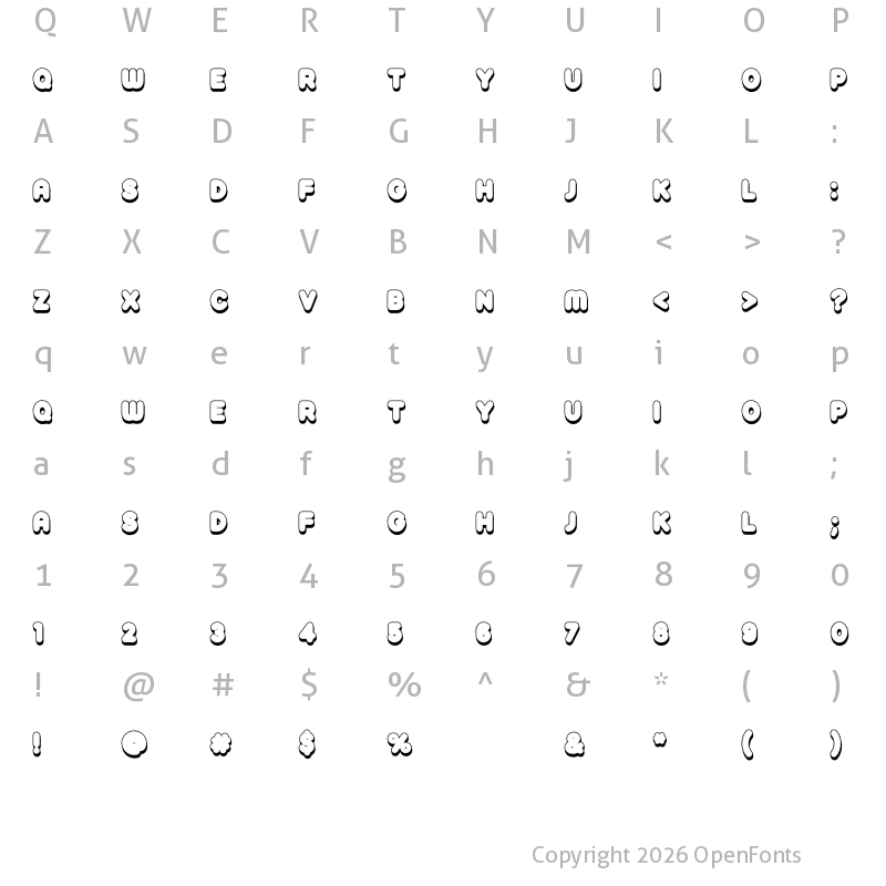 Character Map of Reglisse Back