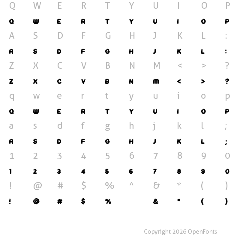 Character Map of Reglisse Fill