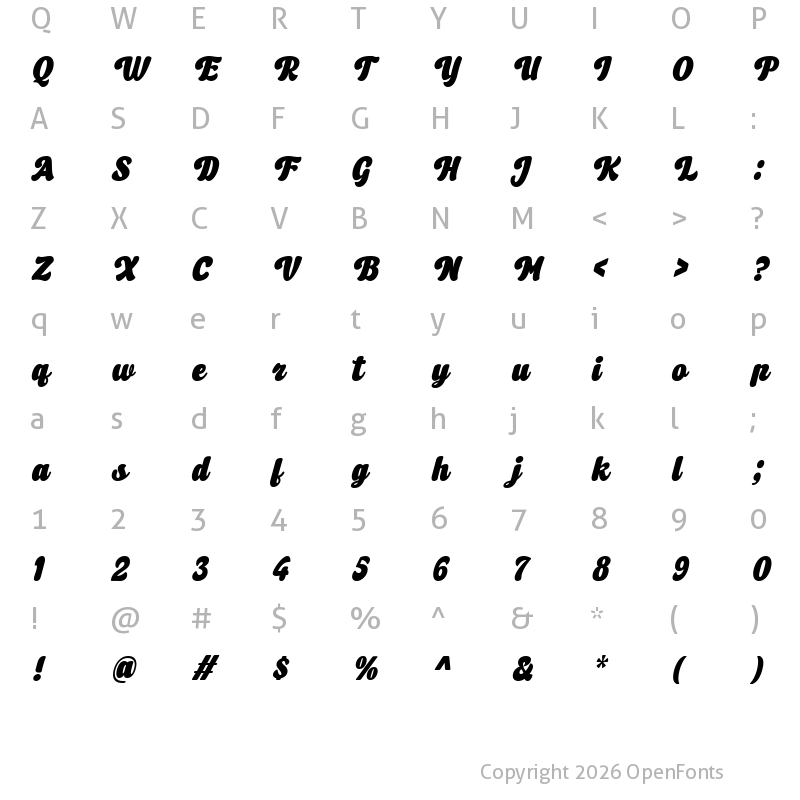Character Map of Reinkey Regular