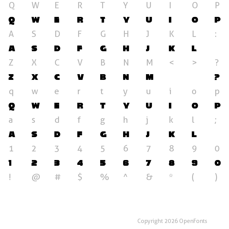 Character Map of Reisenberg 2.0 Regular