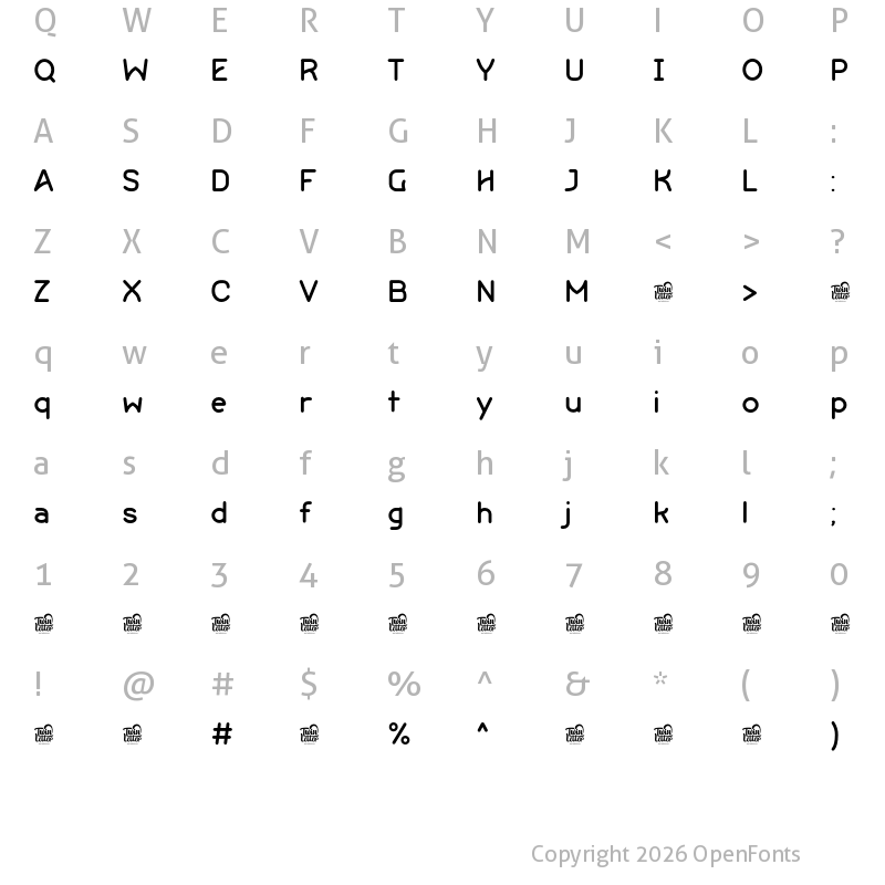 Character Map of Rekay Bold