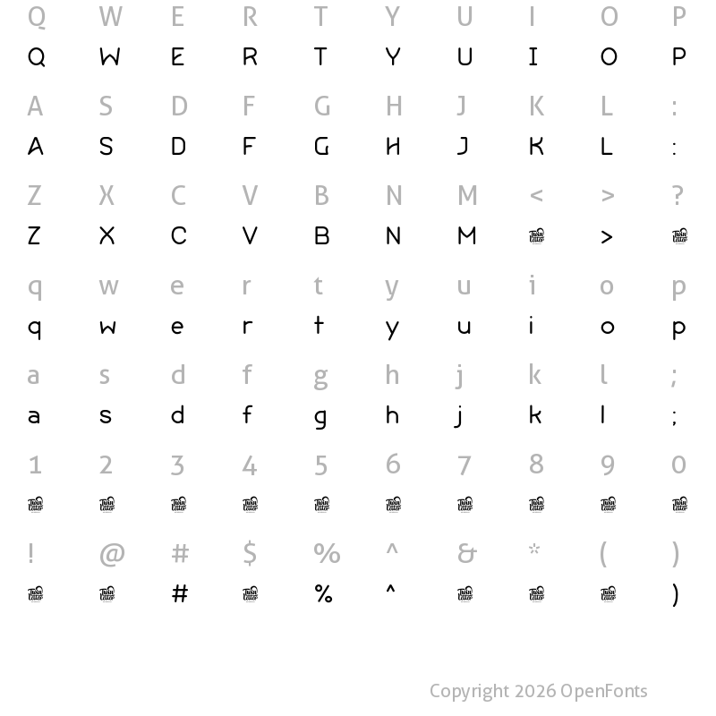 Character Map of Rekay Regular