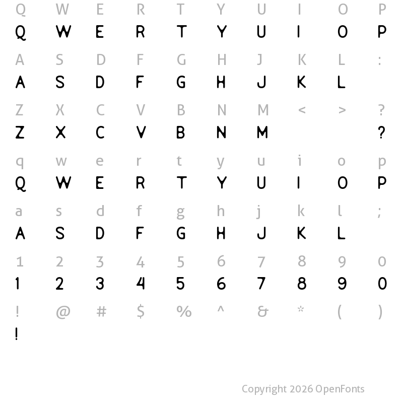 Character Map of Relation De Luxe DEMO Regular