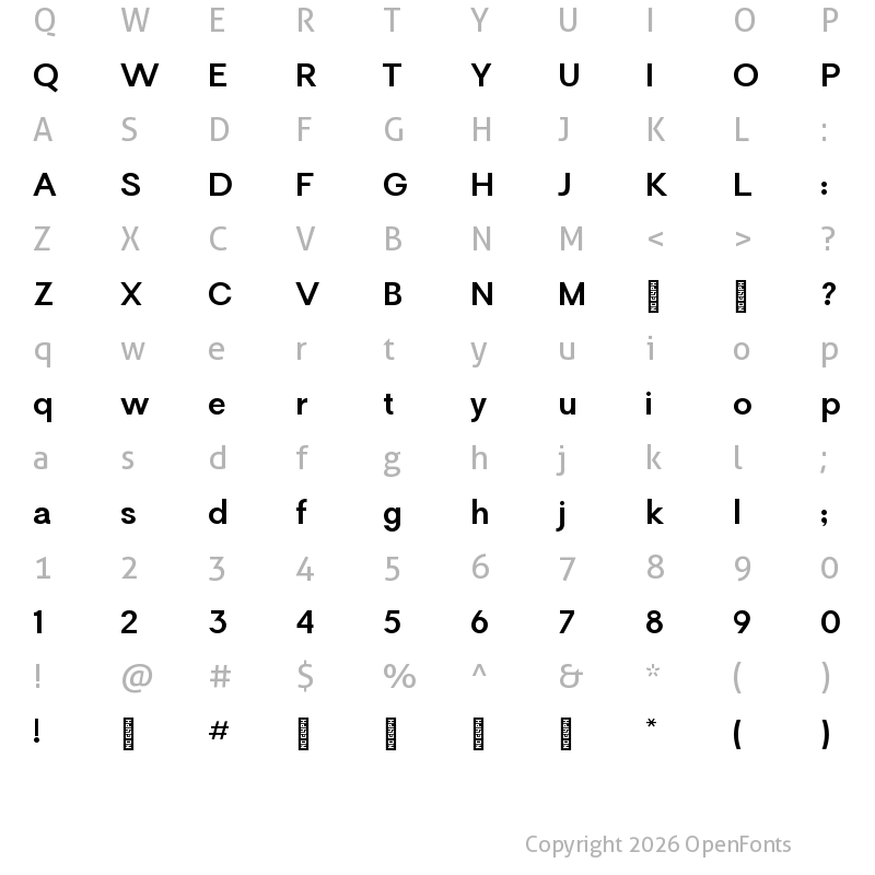 Character Map of Relevance Bold