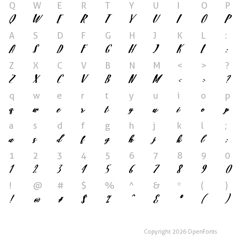 Character Map of Relshida Regular