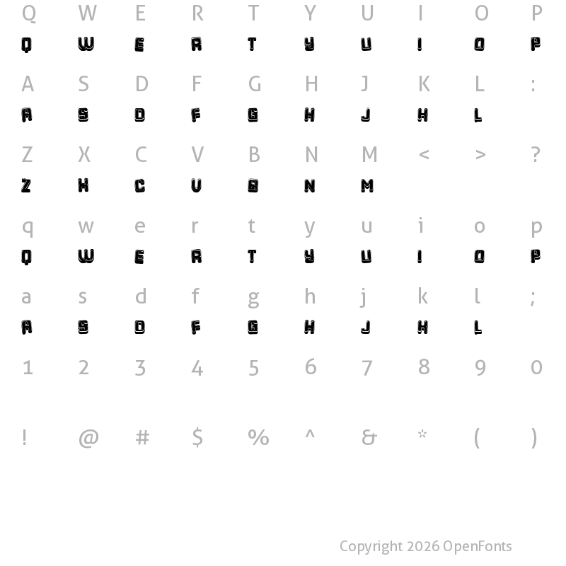 Character Map of Remake 3D Regular