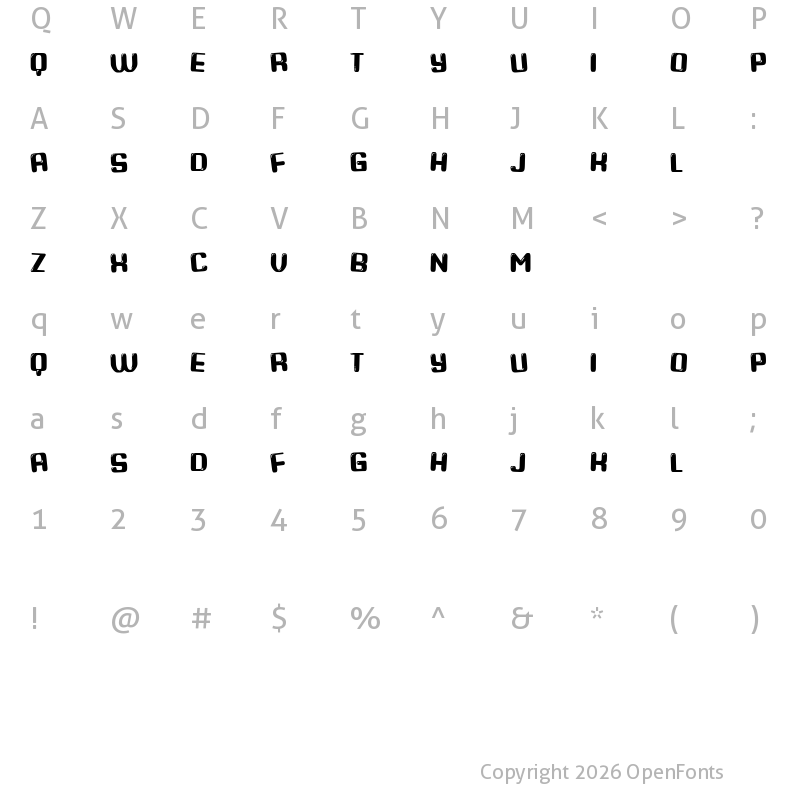Character Map of Remake Regular
