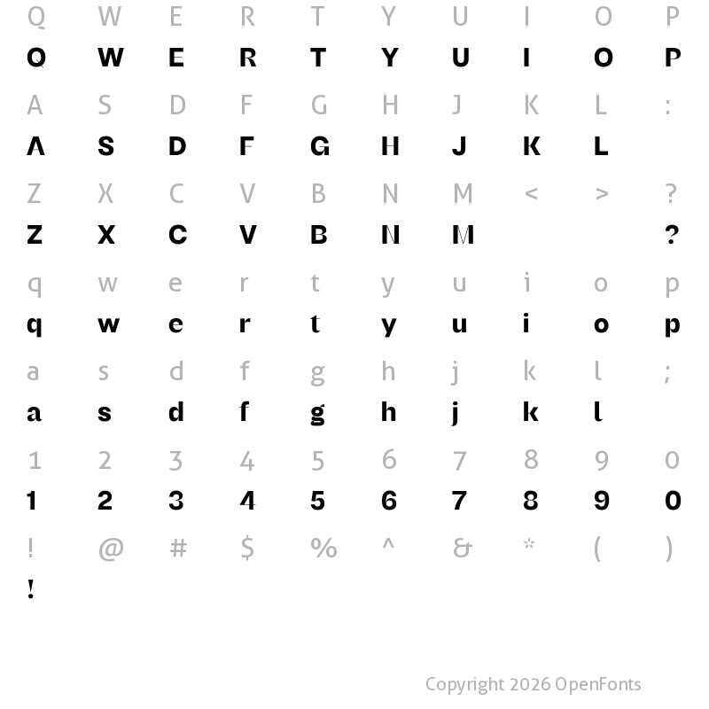 Character Map of Remixa Test Bold