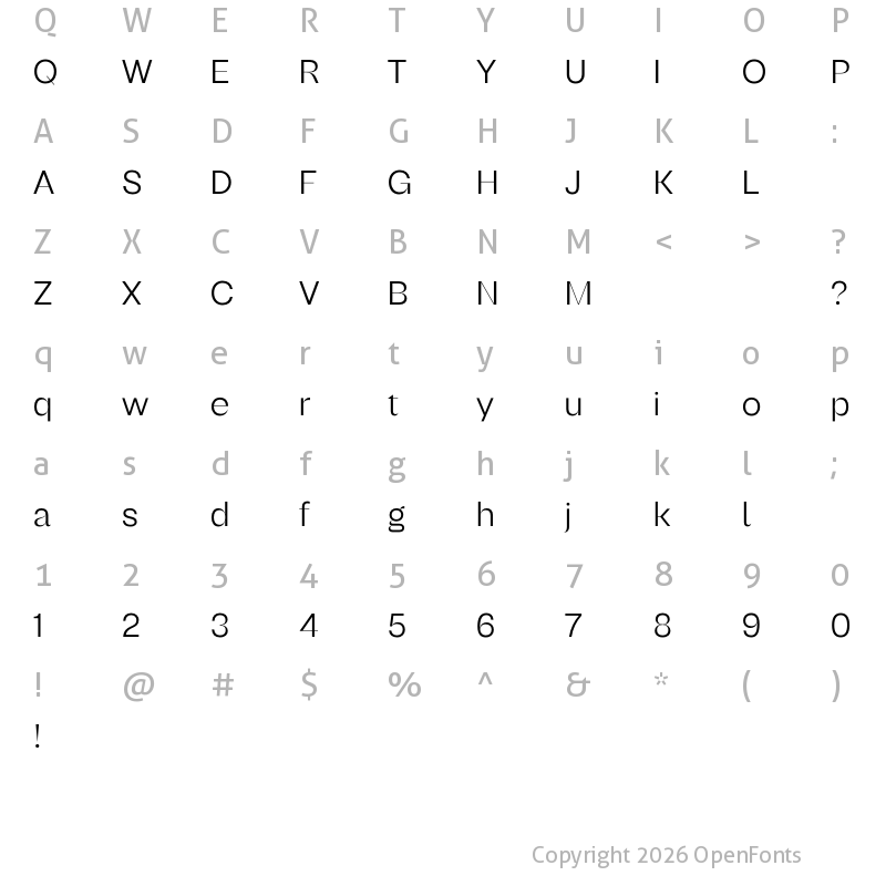 Character Map of Remixa Test Light