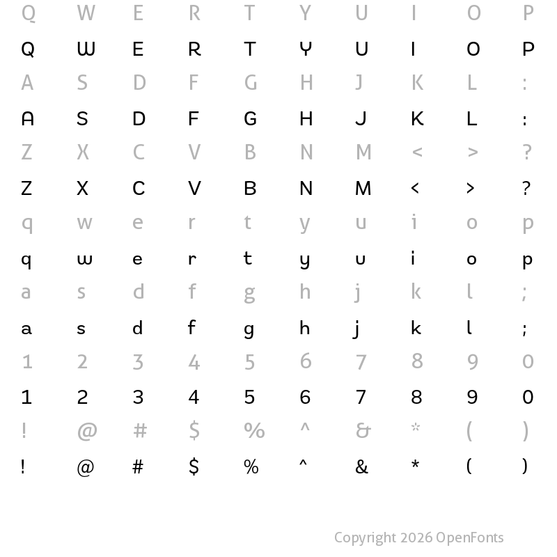 Character Map of Remora Sans W2 Medium