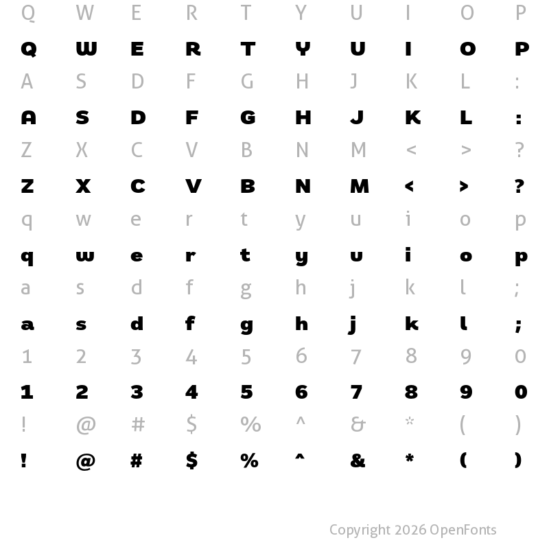Character Map of Remora Sans W3 Black
