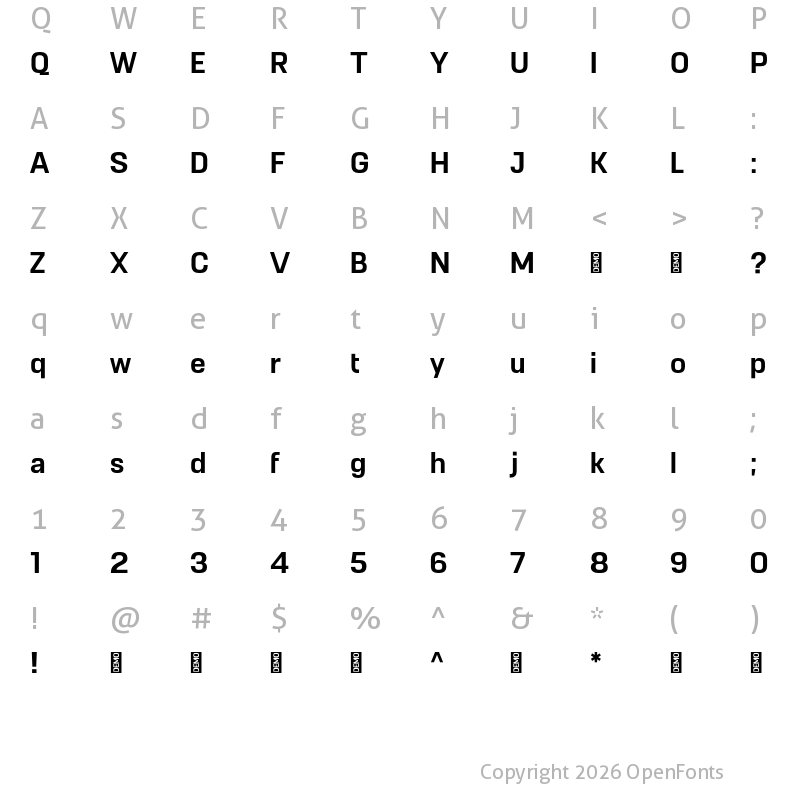 Character Map of Remove DEMO Bold