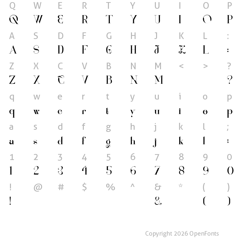 Character Map of Renaisans Regular