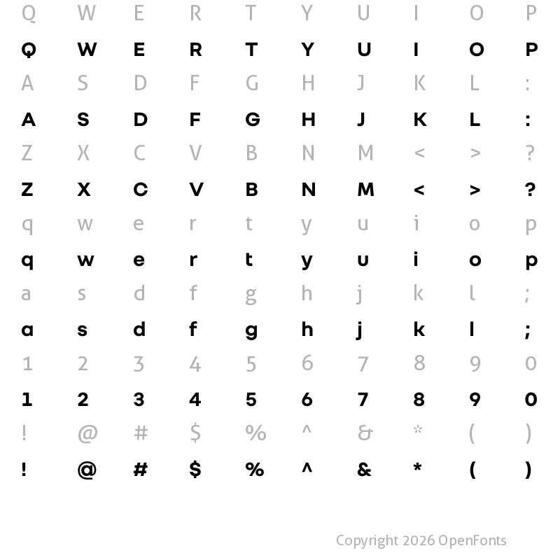 Character Map of Renault Group Bold