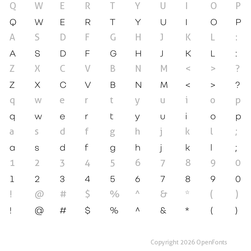 Character Map of Renault Group Light