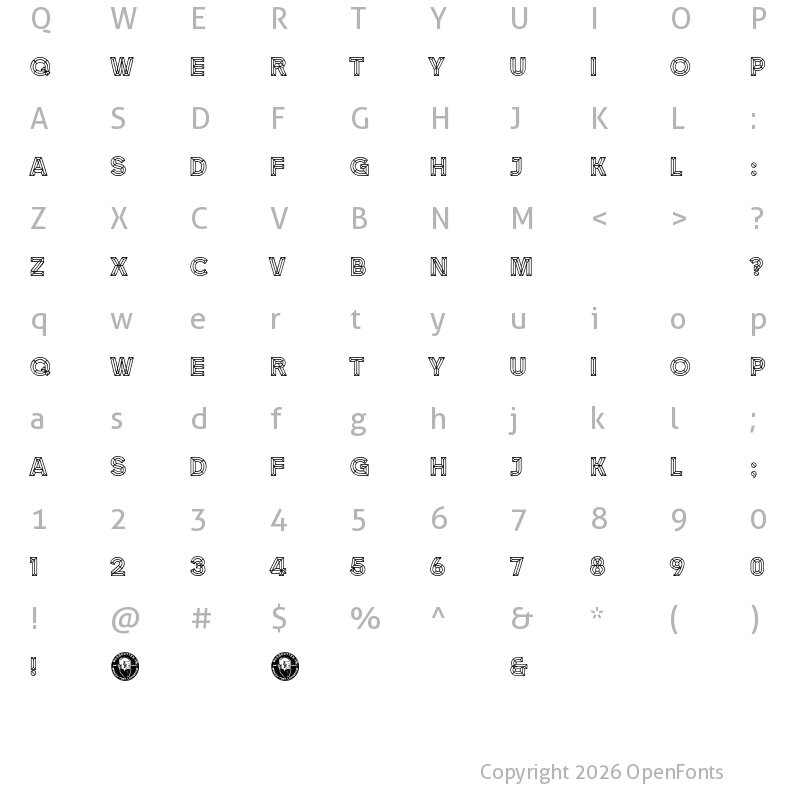 Character Map of Renderland Regular