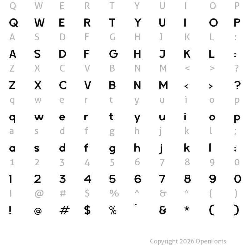Character Map of Requiner Regular