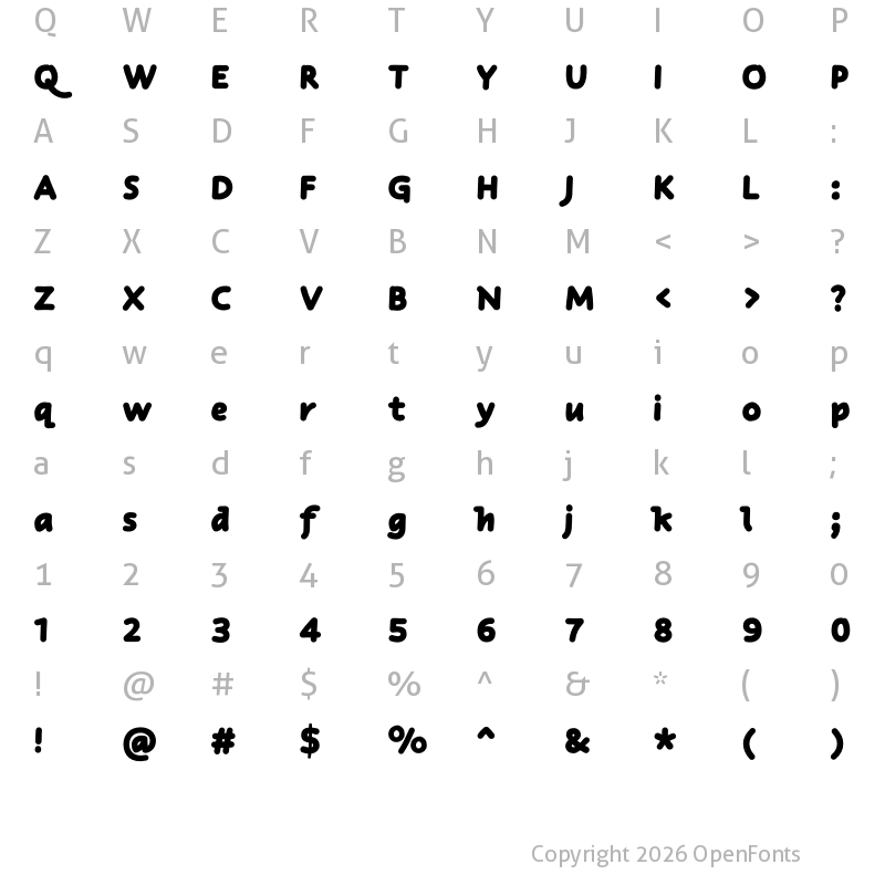 Character Map of Responder P Bold