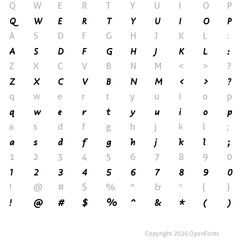 Character Map of Responder P Italic